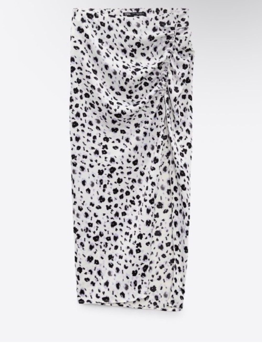 Zara Black and White Leopard Skirt